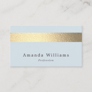 Carte De Visite Simply Chic Gold Foil Stripe On Powder Blue