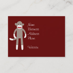 Carte De Visite Singe à queue mignonne sur rouge avec des rayures