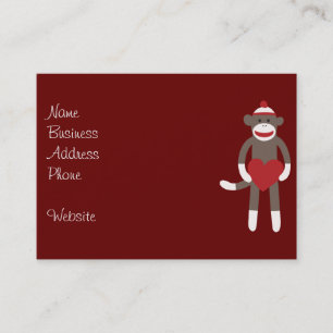 Carte De Visite Singe à soie mignonne avec Casquette tenant le coe