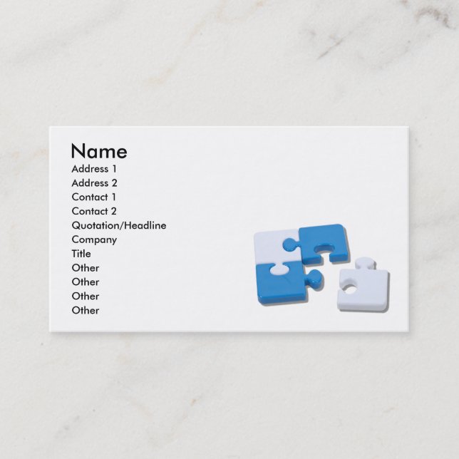Carte De Visite SingledPiecePuzzle101310, nom, adresse 1, Addr… (Devant)