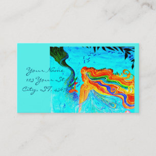 Carte De Visite Sirène à poil arc-en-ciel Thunder_Cove