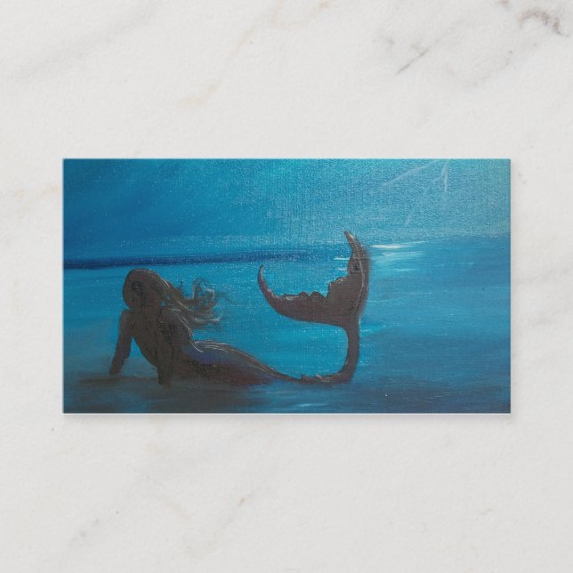 Carte De Visite Sirène sur le rivage (Devant)
