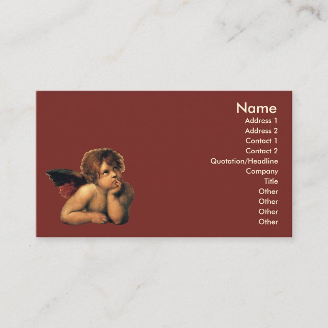 Carte De Visite Sistine Madonna Angels par Raphael Sanzio (Devant)