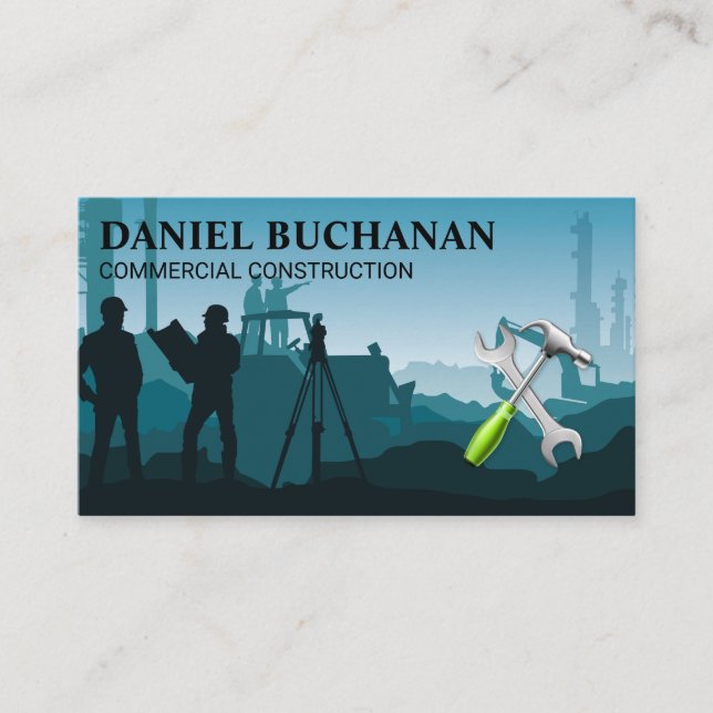 Carte De Visite Site commercial de construction | Constructeur (Devant)