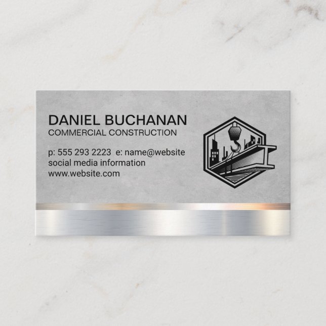Carte De Visite Site de construction | Constructeur commercial (Devant)