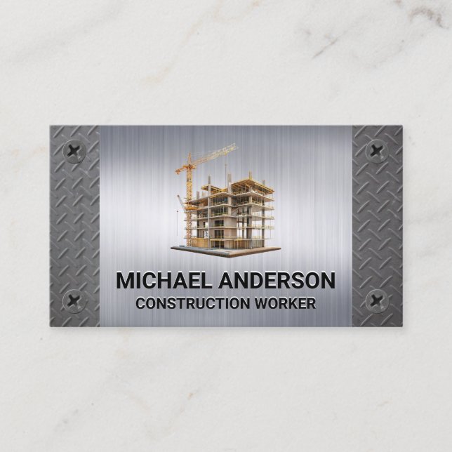 Carte De Visite Site de construction | Couleur | Vis (Devant)