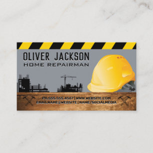 Carte De Visite Site de construction de Casquettes durs Col bleu