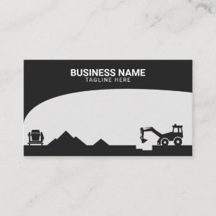 Carte De Visite Site de construction moderne noir et gris Silhouet