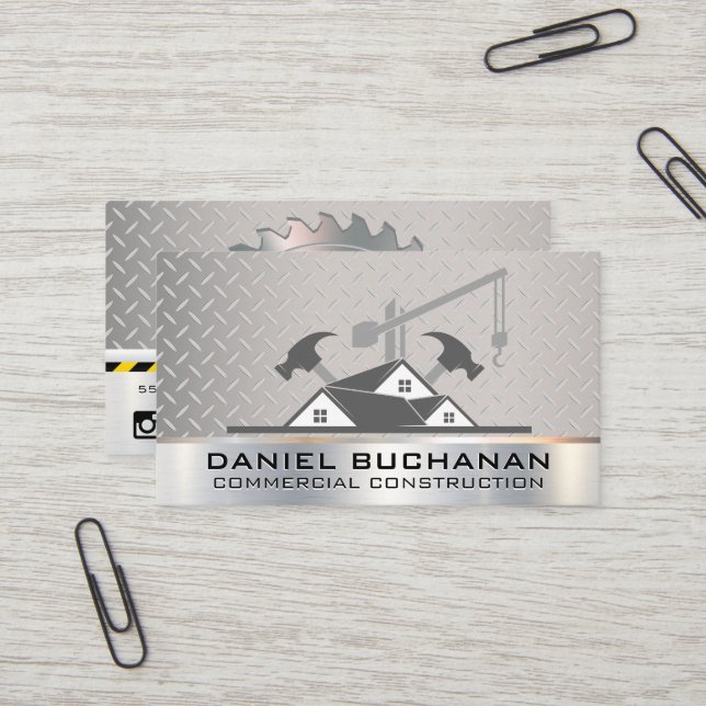Carte De Visite Site de construction | Outils de travail du collie (Devant/Arrière en situation)