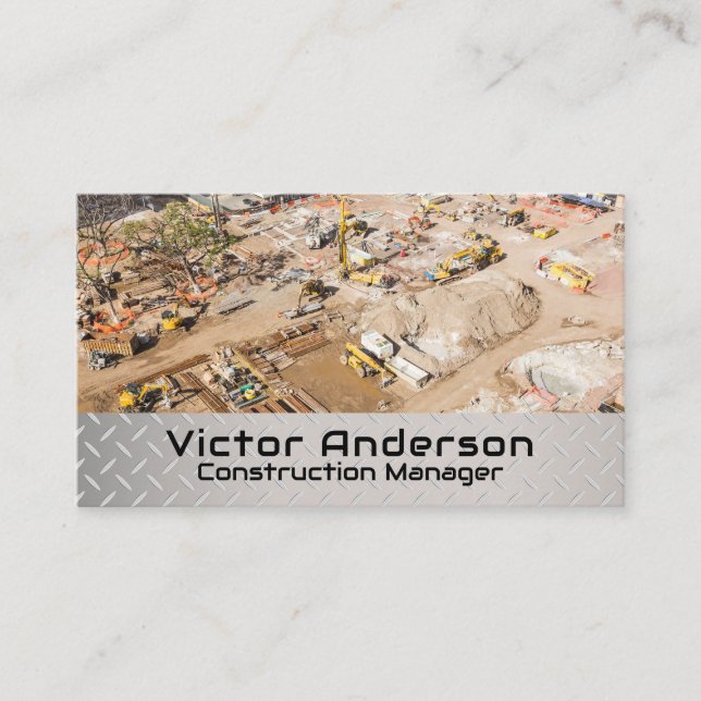 Carte De Visite Site de construction | Responsable de projet (Devant)