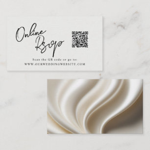 Carte De Visite Site en ligne RSVP QR Code ivoire blanc satin