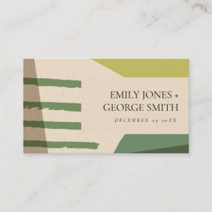 CARTE DE VISITE SITE INTERNET ABSTRAIT DE MARIAGE D'ART VERT LIME