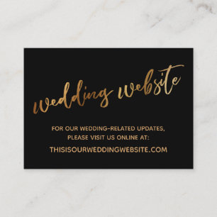Carte De Visite Site Internet Gold & Black Mariage et Enregistrer 