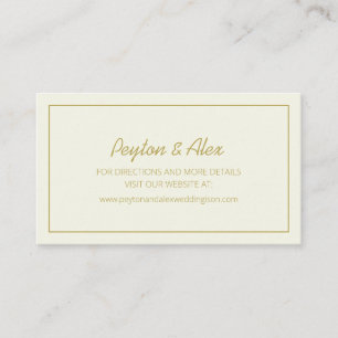 Carte De Visite Site Mariage Cream et Gold