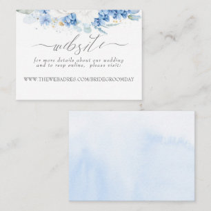 Carte De Visite Site mariage Dusty Blue White Flowers