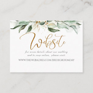 Carte De Visite Site mariage Gold Greenery