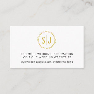 Carte De Visite Site Mariage Gold Monogram