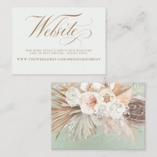 Carte De Visite Site Mariage Pampas Grass and White Flowers