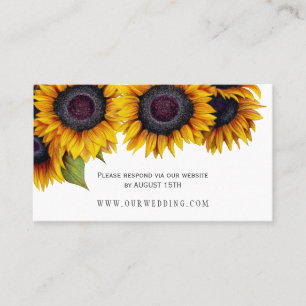 Carte De Visite Site rustique élégant de tournesols mariage RSVP