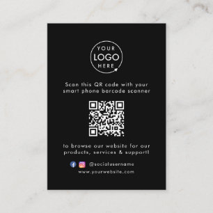 Carte De Visite Site Web d'entreprise   QR Code Scan Me Modern Bla