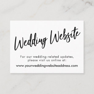 Carte De Visite Site Web du Mariage de script moderne, Enregistrer