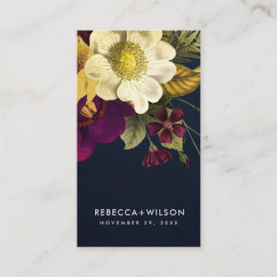 CARTE DE VISITE SITE WEB DU MARIAGE FLORAL DE LA MARINE VINTAGE RE