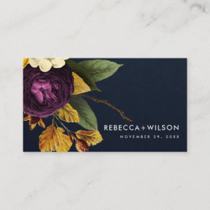 CARTE DE VISITE SITE WEB DU MARIAGE FLORAL DE LA MARINE VINTAGE RE