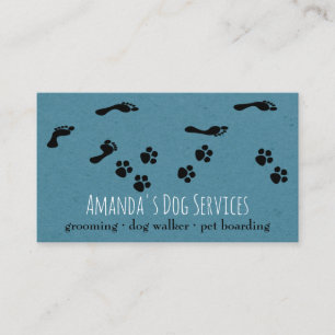 Carte De Visite Sitter Chien Rustique Services pour animaux de com