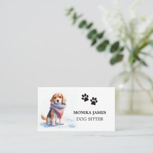 Carte De Visite Sitter de chien mignon
