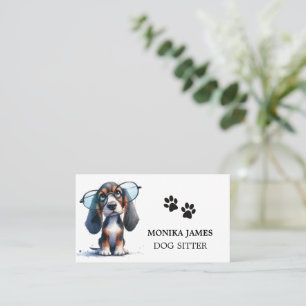 Carte De Visite Sitter de chien mignon