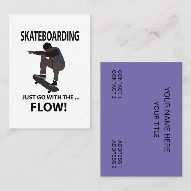 Carte De Visite Skateboard Aller Avec Le Patinage En Flux (Devant / Derrière)