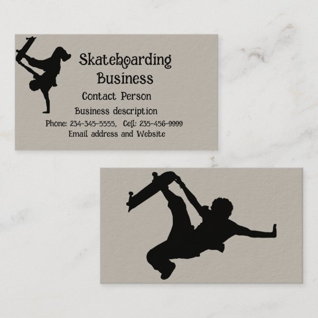 Carte De Visite Skateboard Skateboard (Devant / Derrière)