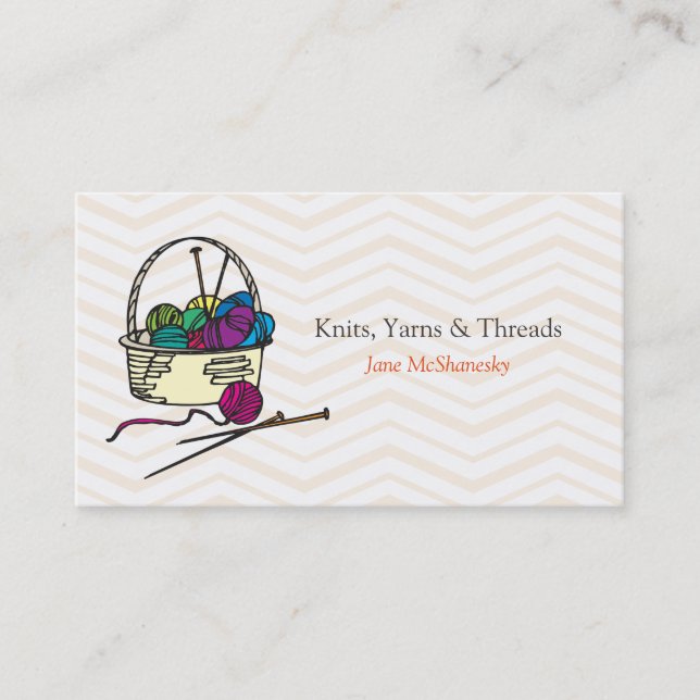 Carte De Visite Skein Crochet Tricot artisanal (Devant)