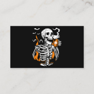 Carte De Visite Skeleton Boire Café Lover Funny Boo Halloween Co