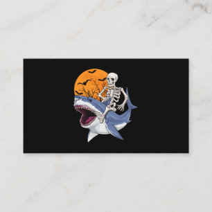 Carte De Visite Skeleton équitation Requin Drôle Halloween Costume