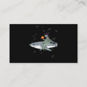 Carte De Visite Skeleton Riding Shark - Amusant cadeau Halloween S