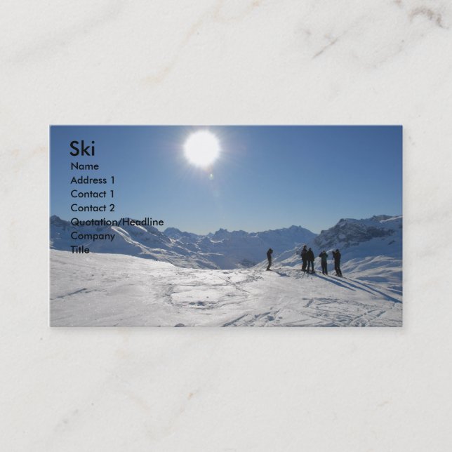 Carte De Visite Ski (Devant)