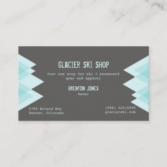 Carte De Visite Ski + Affaires d'instructeur de surf des neiges (Devant)