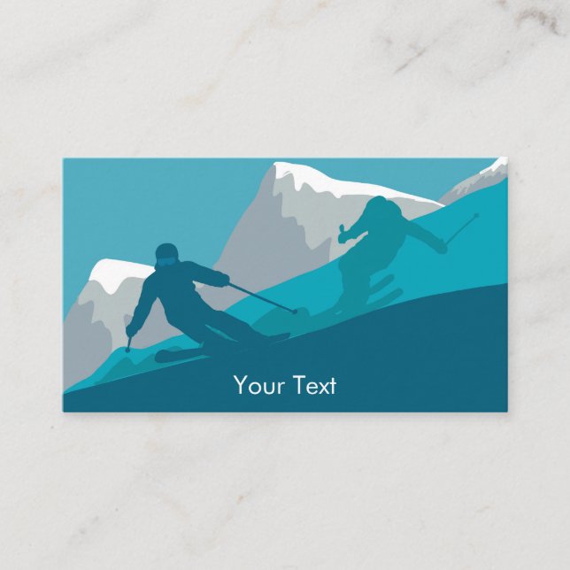 Carte De Visite Ski alpin personnalisé (Devant)