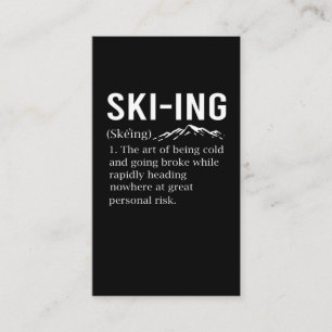 Carte De Visite Ski Humour Ski amusant Sport d'hiver Plaisanterie
