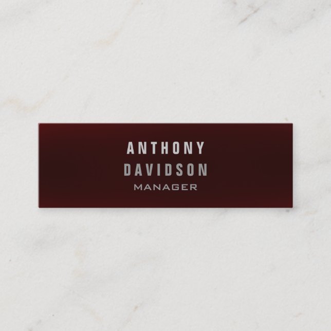 Carte de visite Skinny Professional Dark Red Manag (Devant)