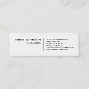 Carte de visite Skinny tendance Red Manager blanc