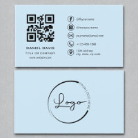 Sky Blue Professional Company Logo Code QR