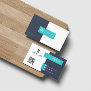 Carte De Visite Sky Modern Simple Professional Code QR Scannable
