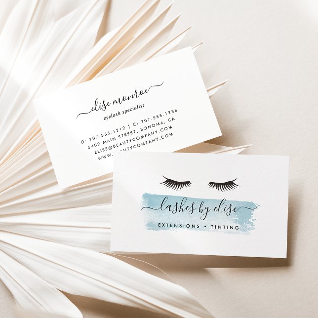 Carte De Visite Sky Watercolor Lash Services (Créateur téléchargé)