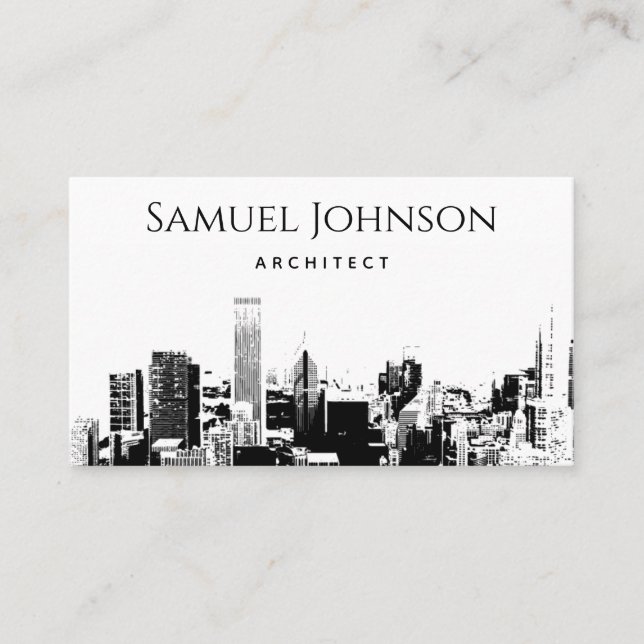 Carte De Visite Skyline City Drake Uptown Downtown Architect (Devant)