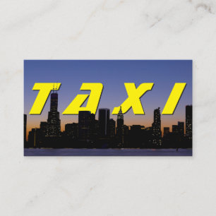 Carte De Visite Skyline de la ville de TAXI jaune pour chauffeur d