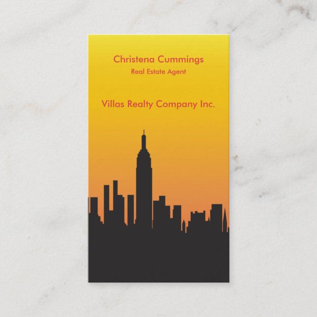 Carte de visite Skyline immobilier (Devant)