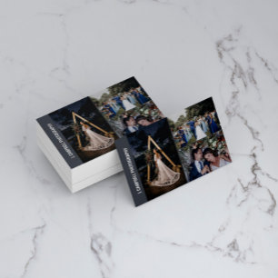 Carte De Visite Slate Grey Photo Collage Photographe professionnel