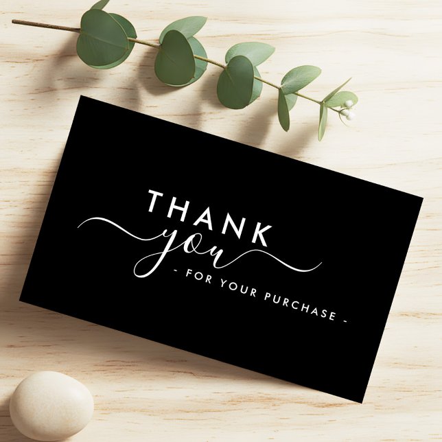 Carte De Visite Sleek Black Modern Business Thank You (Créateur téléchargé)